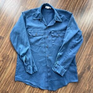 Vintage Dickies Navy Blue Workwear Shirt, 15-15.5 x 33